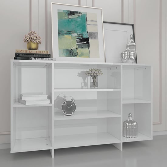 Read more about Algot high gloss shelving unit with 4 shelves in white