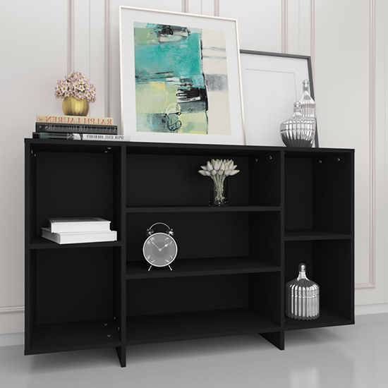 Product photograph of Algot Wooden Shelving Unit With 4 Shelves In Black from Furniture in Fashion