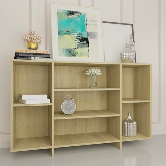 Read more about Algot wooden shelving unit with 4 shelves in sonoma oak