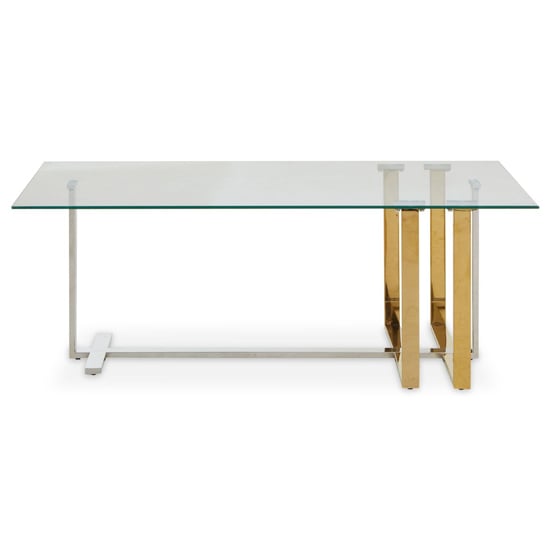 Read more about Alicante clear glass coffee table with gold and silver legs