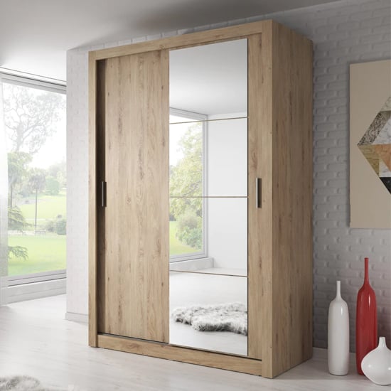 Photo of Aliso wardrobe with 2 sliding doors in shetland oak
