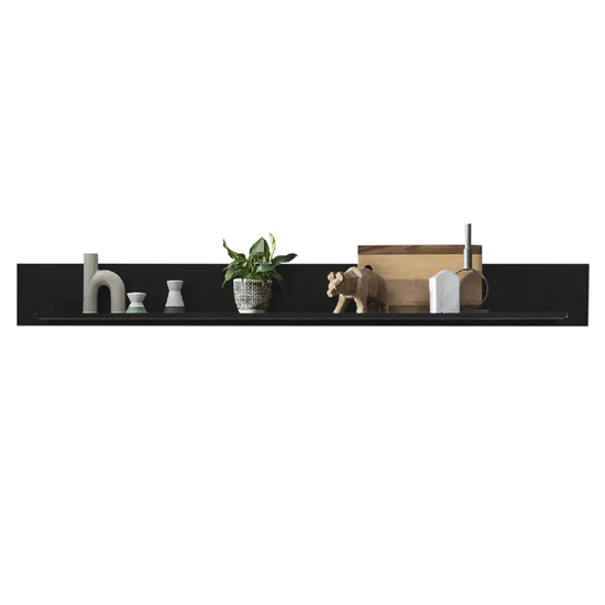Photo of Aliso wooden wall shelf in matt black