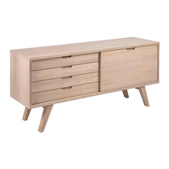 Read more about Alisto wooden 1 door and 4 drawers sideboard in oak white