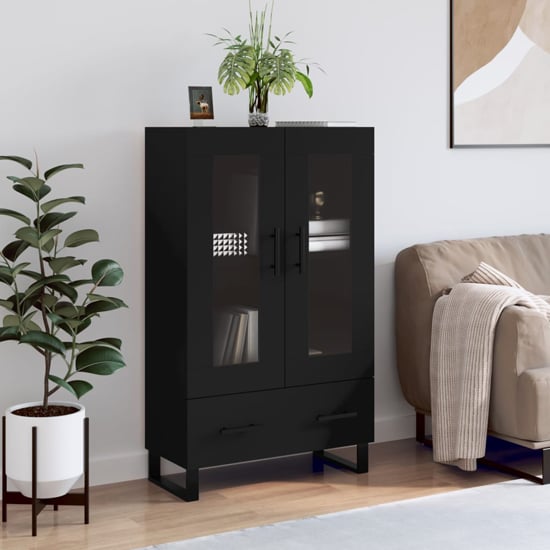 Read more about Alivia wooden display cabinet with 2 doors 1 drawer in black