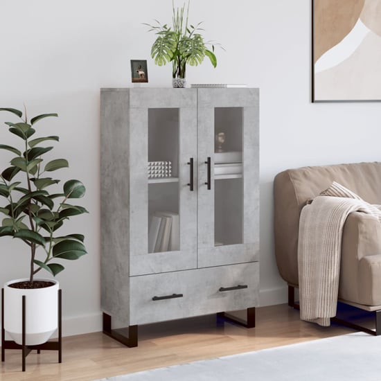 Read more about Alivia wooden display cabinet with 2 doors in concrete effect