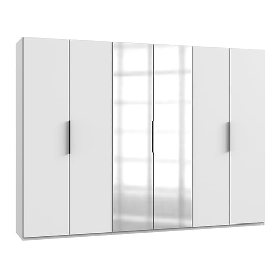 Read more about Alkes mirrored wardrobe in white with 6 doors