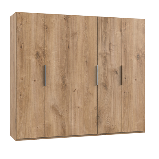Read more about Alkes wooden wardrobe in planked oak with 5 doors