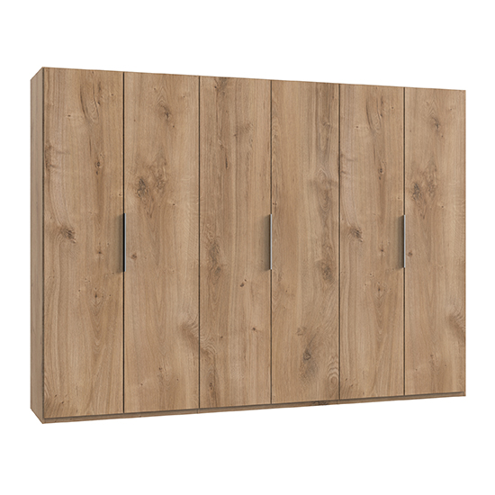Read more about Alkes wooden wardrobe in planked oak with 6 doors