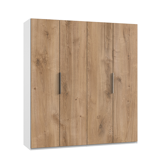 Read more about Alkes wooden wardrobe in planked oak and white with 4 doors