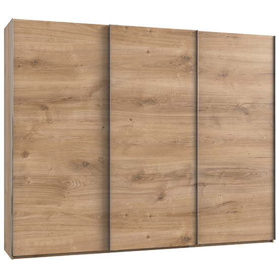 Read more about Alkesia wooden sliding 3 doors wardrobe in planked oak
