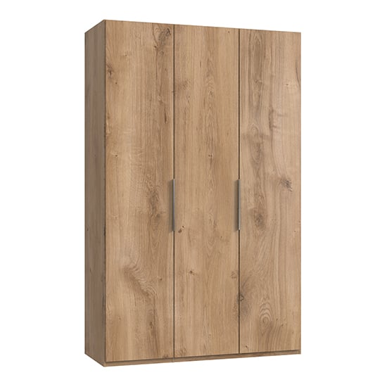 Read more about Alkesia wooden wardrobe in planked oak with 3 doors