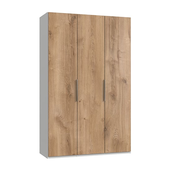Read more about Alkesia wooden wardrobe in planked oak and white with 3 doors