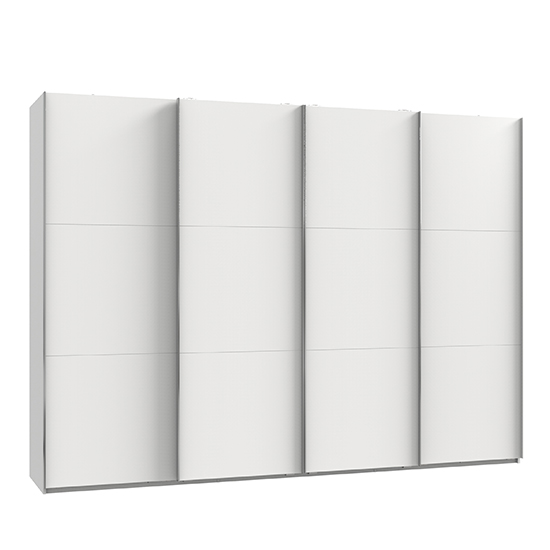 Read more about Alkesu wooden sliding door wardrobe in white with 4 doors