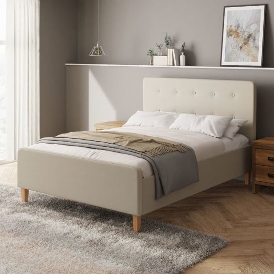 Product photograph of Alkham Ottoman Fabric Double Bed In Natural from Furniture in Fashion