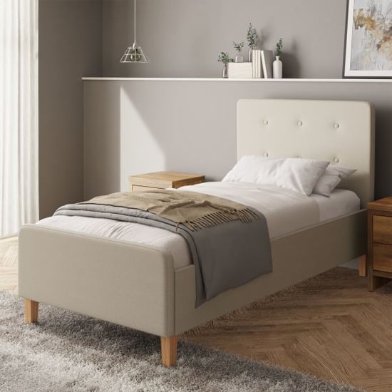 Product photograph of Alkham Ottoman Fabric Single Bed In Natural from Furniture in Fashion