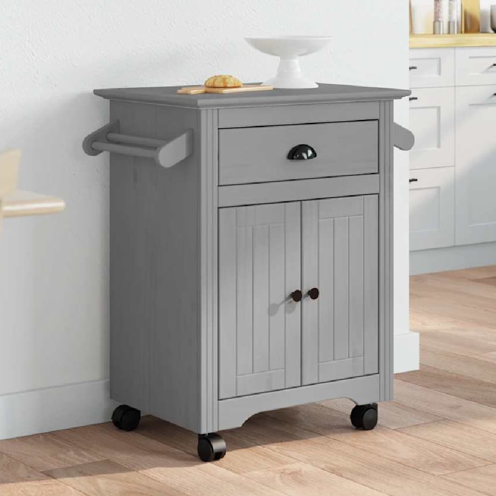 Read more about Allegan wooden kitchen trolley with 2 doors in grey