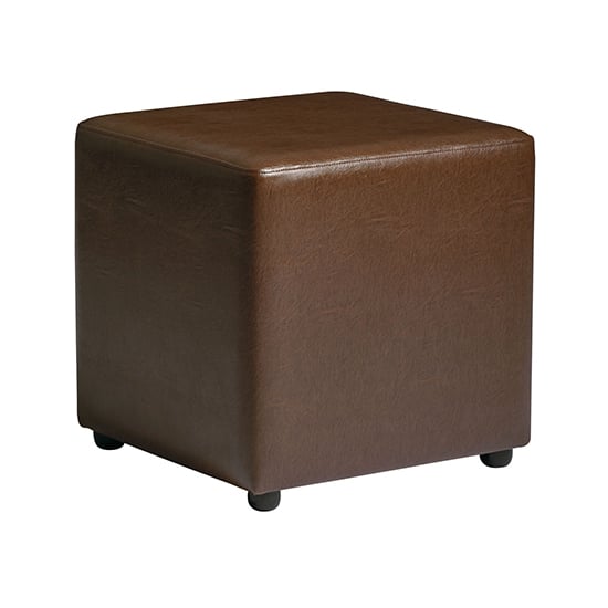 Read more about Allen cube faux leather stool in lascari vintage brown