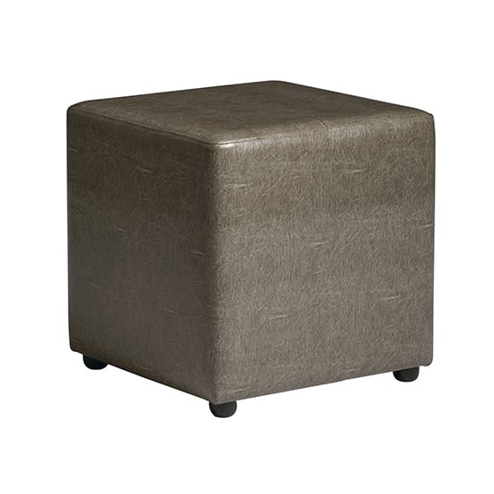 Read more about Allen cube faux leather stool in lascari vintage silver