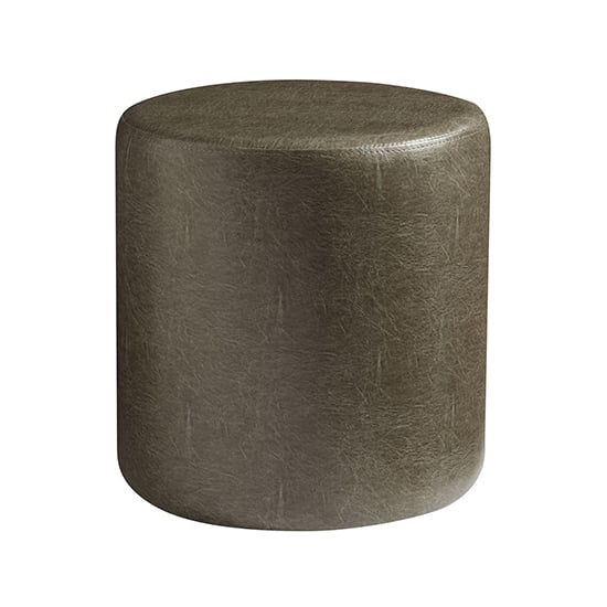 Read more about Allen round faux leather stool in lascari vintage silver