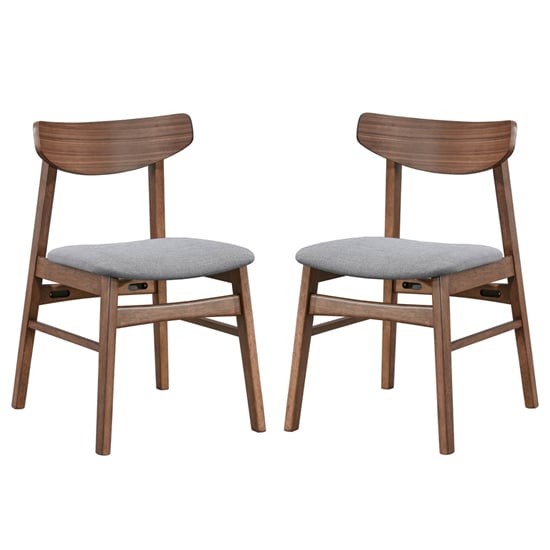 Read more about Allen walnut wooden dining chairs in pair