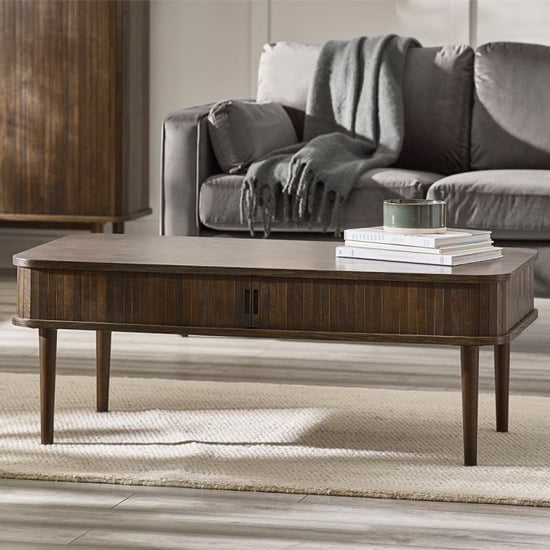 Read more about Allen wooden coffee table rectangular with storage in dark oak