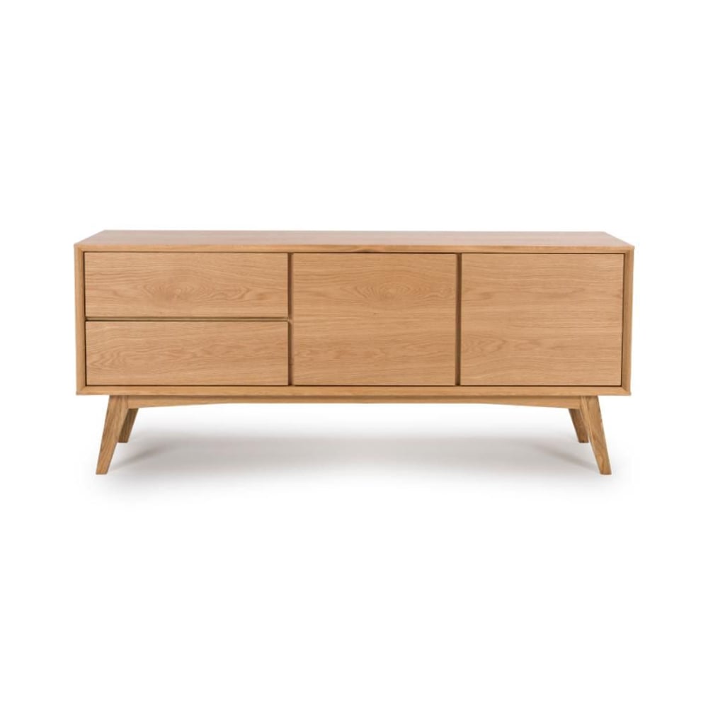 allen wooden sideboard with 2 doors 2 drawers in natural