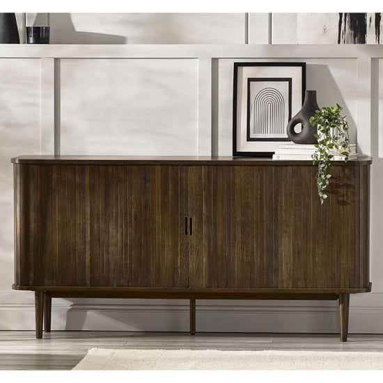 Read more about Allen wooden sideboard with 2 sliding doors 2 drawers in dark oak