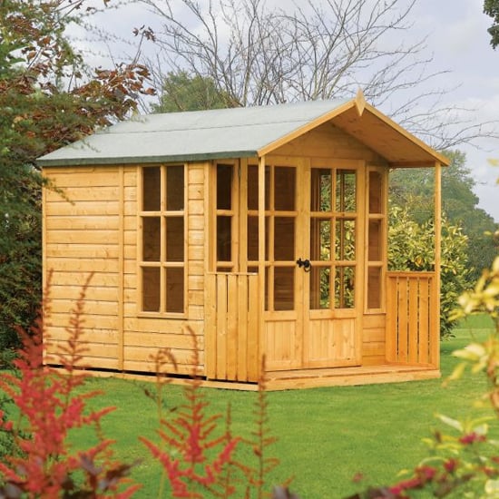 Read more about Allensford wooden 7x7 summer house in dipped honey brown