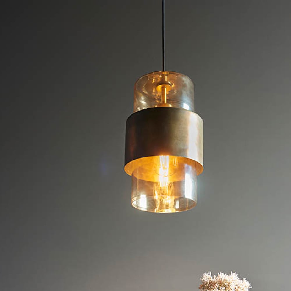 Product photograph of Allston Champagne Glass Shade Pendant Ceiling Light In Brass from Furniture in Fashion