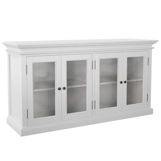 View Allthorp 4 glass doors display cabinet in classic white