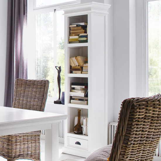Read more about Allthorp bookshelf with drawer classic white