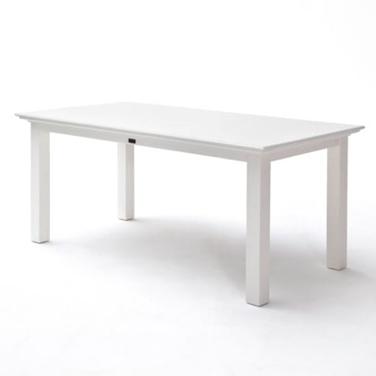 Photo of Allthorp small wooden dining table in classic white