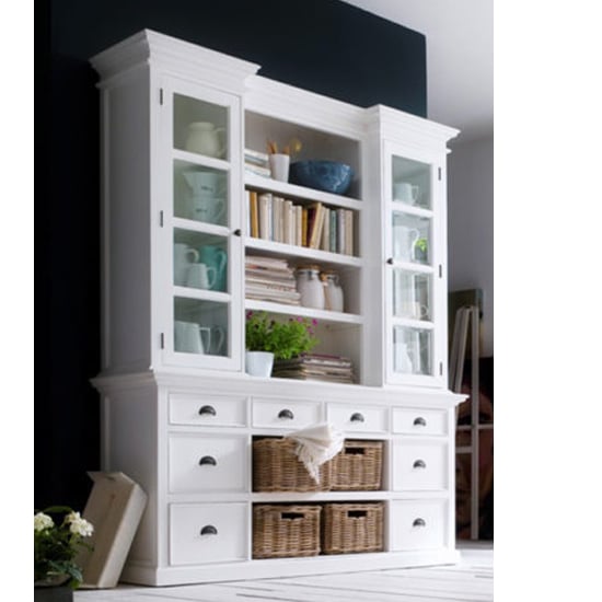 Read more about Allthorp storage bookcase with basket set in classic white