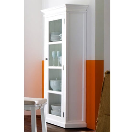 View Allthorp wooden single door display cabinet in classic white