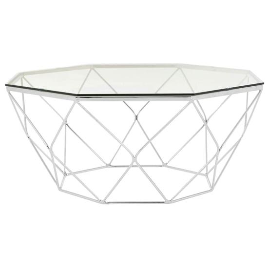 Product photograph of Alluras Coffee Table In Chrome With Tempered Glass Top from Furniture in Fashion