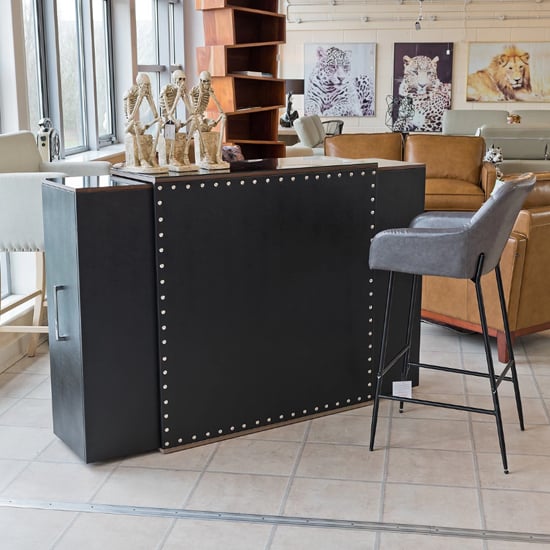 Photo of Alpena extending breakfast bar unit with 2 drawers in black
