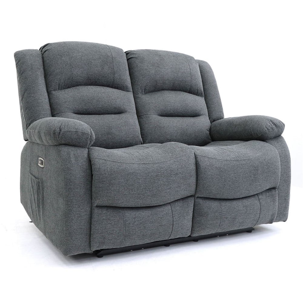 alta fabric electric recliner 2 seater sofa in graphite