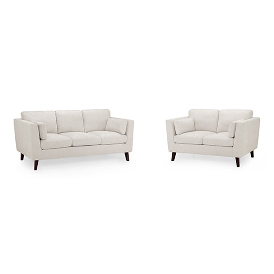 Product photograph of Alto Fabric 3 2 Seater Sofa Set In Beige With Wooden Legs from Furniture in Fashion