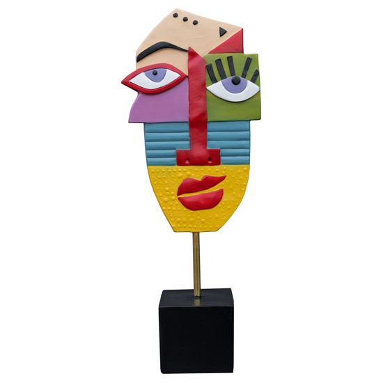 Product photograph of Alton Resin Abstract Face Art Sculpture In Multicolored from Furniture in Fashion