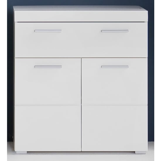 Photo of Amanda floor storage cabinet in white gloss with 2 doors