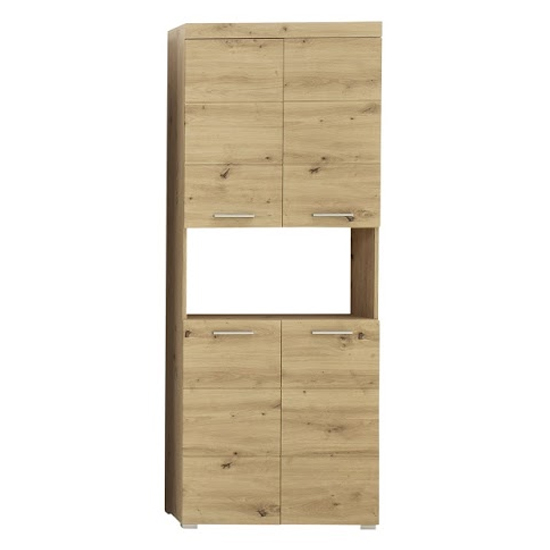 Product photograph of Amanda Large Floor Storage Cabinet In Knotty Oak from Furniture in Fashion