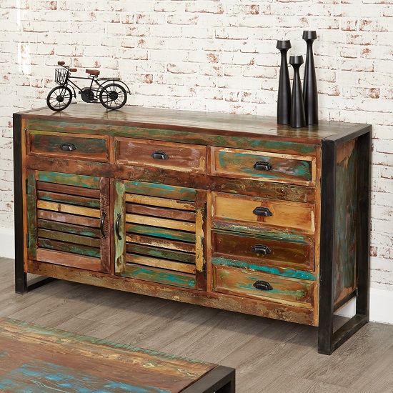 Photo of London urban chic wooden large sideboard with 2 doors