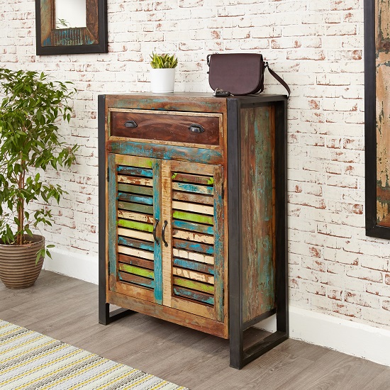 Product photograph of London Urban Chic Wooden Shoe Cabinet With 2 Doors from Furniture in Fashion