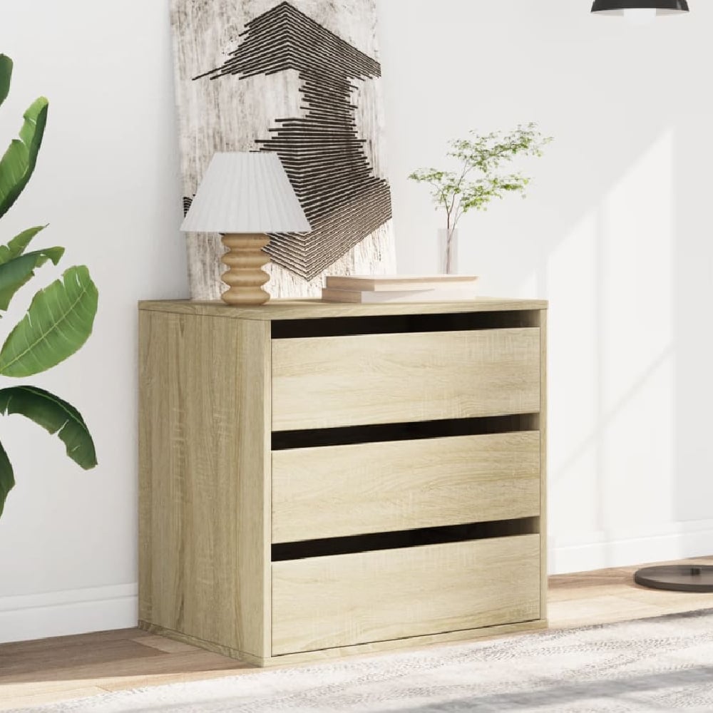 amarillo wooden chest of 3 drawers in sonoma oak