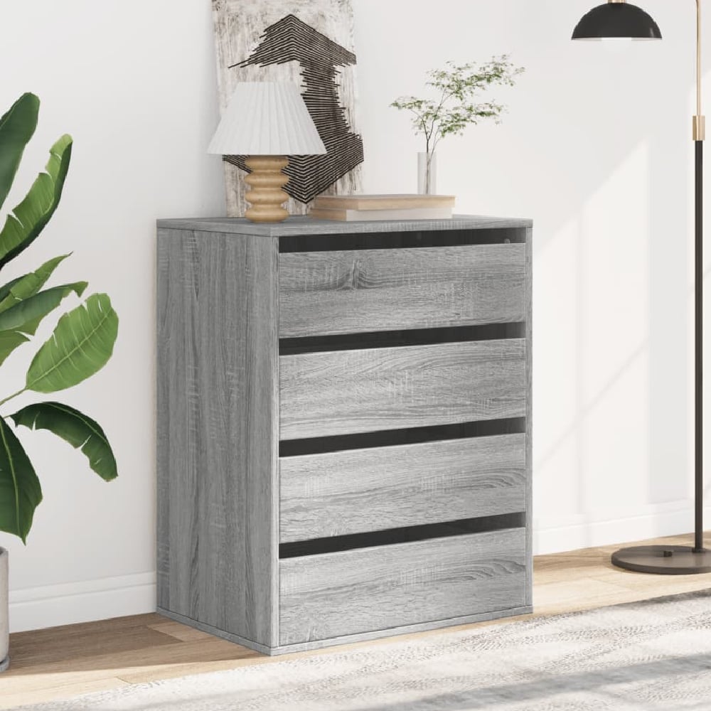 Product photograph of Amarillo Wooden Chest Of 4 Drawers In Grey Sonoma from Furniture in Fashion