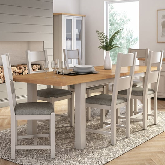 Product photograph of Amberley Medium Wooden Extending Dining Table With 6 Chairs from Furniture in Fashion