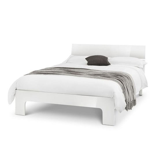 Read more about Magaly contemporary king size bed in white high gloss