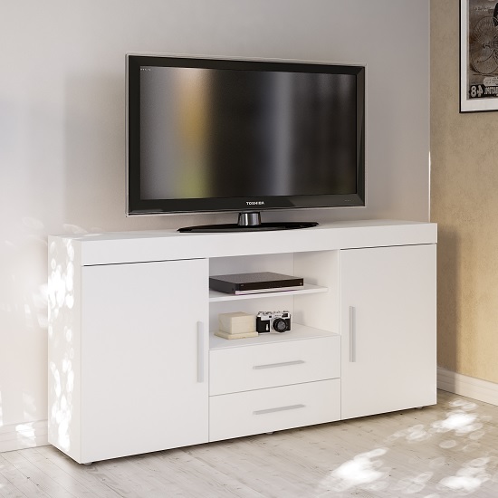 Read more about Amerax tv sideboard in white high gloss with 2 doors