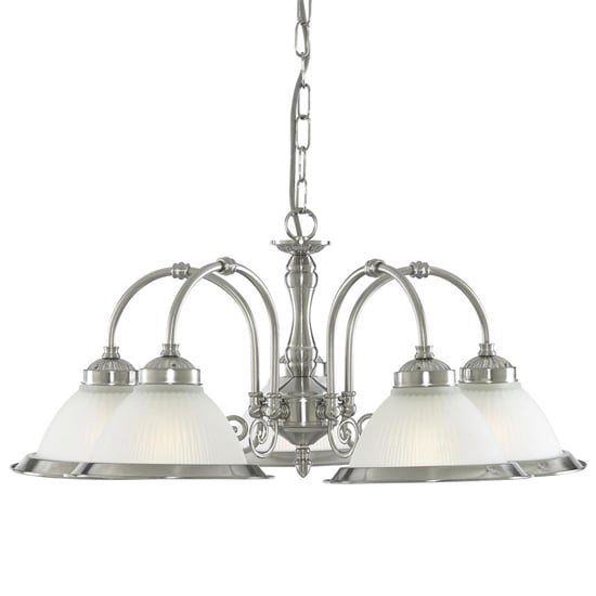 Photo of American 5 lights ceiling pendant light in satin silver