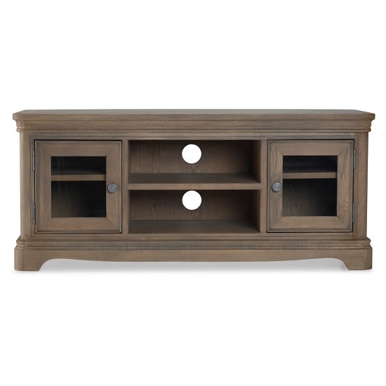 Ametis Wooden Plasma TV Stand In Grey Washed Oak With 2 Doors